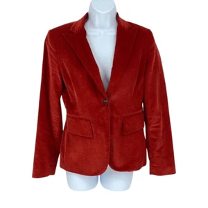 Banana Republic Vintage Womens Corduroy One Button Blazer Jacket Burnt Orange Si - Picture 1 of 6