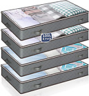 MIXC under Bed Storage Box with Lid - 4 Pack 100L Bathroom Storage Box for Wardr