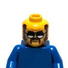 Lego - Minifigur Kopf - doppelseitig - braun, schnurrbart Koteletts, Sonnenbrille