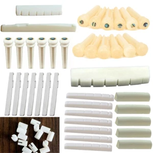 Guitar Bone Saddle Nut Bone Bridge Pins Guitar Luthier Saddle For Gibson US - Picture 1 of 55
