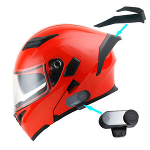 1Storm Motorcycle Full Face Dual Visor Helmet HB89 + Spoiler + Bluetooth Headset