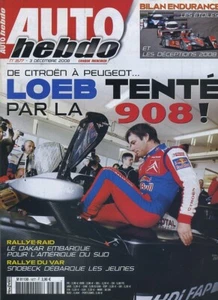 AUTO HEBDO n°1677 03/12/2008 LOEB dans la 908 ABARTH 595 - Foto 1 di 1