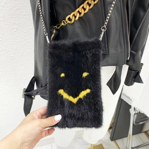 Para mujeres Bolso de mano de piel de visón real Cartera Billetera Bolso de fiesta Bandolera Bolso de hombro Teléfono - Imagen 1 de 8