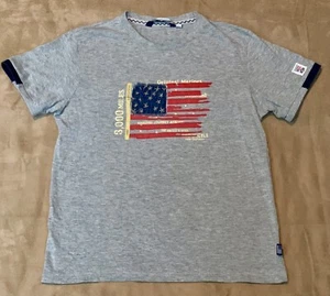 ORIGINAL MARINES Boys Size 10 T-shirt Patchwork American Flag USA Fourth July - Picture 1 of 6