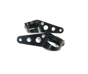 Supporti cromati staffe faro anteriore frecce acciaio nero universale Ø 35-43mm - Imagen 1 de 3
