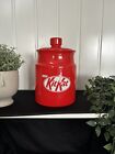 Kit Kat Biscuit Barrel Jar Red Retro Vintage Collectible Nestle Large Ceramic