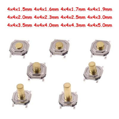 4x4 SMD Micro Taster Drucktaster Mikroschalter 1,5/1.6/1.7 -5mm SPST Wasserdicht - Image 1 of 4