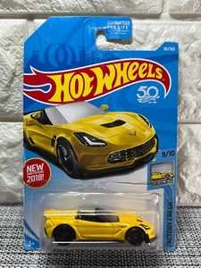 Hot Wheels Factory Fresh 9/10 Corvette C7 Z06 Convertible 98/365 50th Yellow - Picture 1 of 4