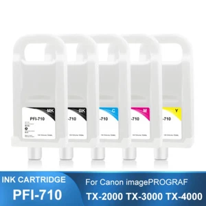 PFI710 Refillable Ink Cartridge With Chip For Canon TX-2000/3000 TX-4000 Printer - Picture 1 of 3