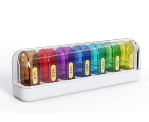 Weekly Pill Organizer 7 Days 2 Times a Day Daily Pill Box FREE SHIPPING - Picture 1 of 8