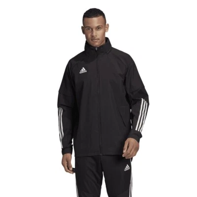 adidas Condivo 20 All Weather Jacket Waterproof Sports Football Mens Black Coat - Image 1 of 4
