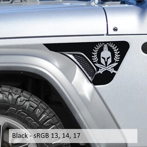 Spartan Leaf Fender Vent Decals 2pc Set for 18+ Wrangler JL JLU Gladiator JT - Picture 1 of 10