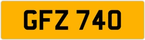 GFZ 740 G 3x3 DATELESS PRIVATE NUMBER PLATE GAZ GAV GEO GUS GUY GRACE GEM GED GS - Picture 1 of 1