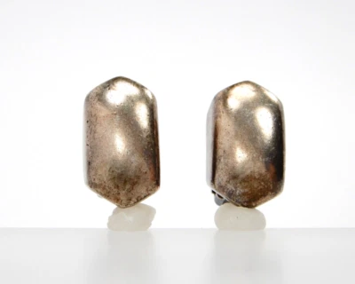 Mignon Faget Sterling Silver Hexagon Clip Earrings Rare! - Image 1 of 4