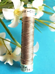 204B / Beautiful Coil Pure Wire Silk Drawstring Gutermann Brown Iced N° 724 - Picture 1 of 1