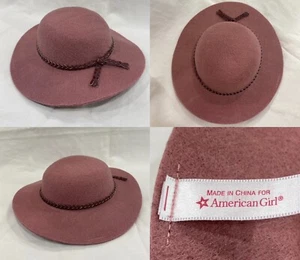 American Girl Doll Pink Wool Wide Brim Hat~Braided Belt Deco~Smoke-free/Pet-free - Picture 1 of 7