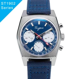 Seagull Sugess ST1902 Panda 37mm Blue-W Chronograph Dome Sapphire Lume 1963 BNIB - Picture 1 of 24