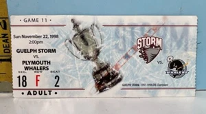 Nov. 22, 1998 Guelph Storm v Plymouth Whalers Hockey Ticket Stub  - Picture 1 of 2