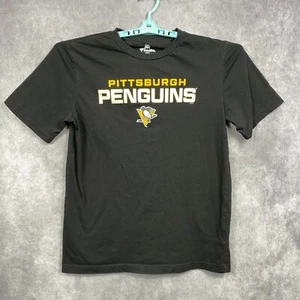 Fanatics T-Shirt Mens Large Black Pittsburgh Penguins Hockey Casual Cotton Sport - Picture 1 of 8