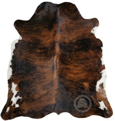 Real Cowhide Rug Tricolor - Size 6x7-8’ - Image 1 of 4