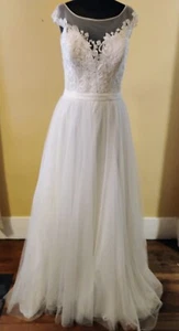 Allure Romance Ivory Dress Size 14 Lace Top Boho Style # 2900 - Picture 1 of 7