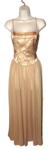 UNDERCOVER S 4 6 vintage y2k Victoria's Secret corsetto lungo oro trasparente abito fata slip dress