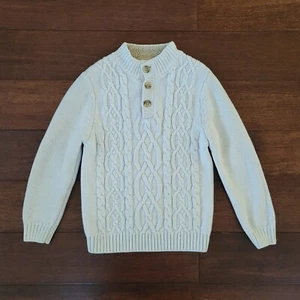 Hanna Andersson Kids Wool Blend Cable Knit Pullover Sweater 120cm Size 6/7 Cream - Picture 1 of 10