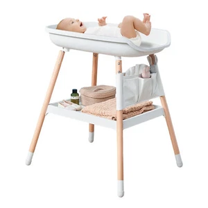 Nursery Changing & Dressing Table Station with Changing Pad Storage Rack Pockets - Picture 1 of 12