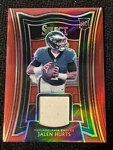 Tarjeta de novato parche camiseta Prizm roja de fútbol americano selecto de Jalen Hurts ~ 2020 RC #RS-JHU - Imagen 1 de 10