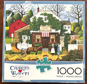 Small Talk RARE COMP Horse Carriage Coffee Shop Flowers 1000 Pc Puzzle Wysocki - Picture 1 of 5