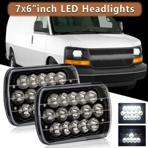 7x6" 5x7'' LED Headlights Hi-Lo For Chevy Express Cargo Van 1500 2500 3500 Astro - Picture 1 of 11