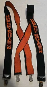 Cool Harley Davidson Motorcycle Black & Orange Adjustable Suspenders - Picture 1 of 9