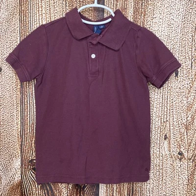 Janie and Jack Polo T-Shirt Maroon Short Sleeve Boy’s Size 5 - Image 1 of 3
