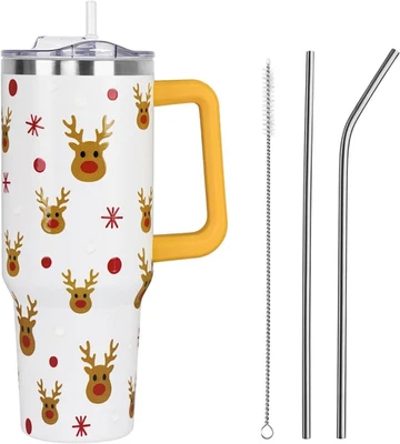 Vaso de Navidad con mango y pajita 40 onzas, vasos de vacaciones 2025 1  Foto 1 de 4