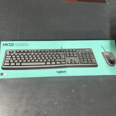 Logitech MK120 Wired Keyboard & Optical Mouse Combo Set  New - Image 1 of 4