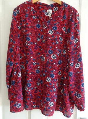 Debenhams 'Mantaray' Red Patterned Top - Size: 20 - NEW WITH TAGS - Image 1 of 4