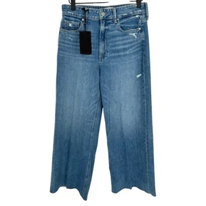 Paige New! Anessa Ankle Wide Leg Jeans Blue Light Wash High Rise Designer 28 - Picture 1 of 13