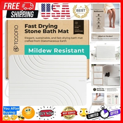 Modern 23.6'' Diatomaceous Earth Bath Mat - Fast Drying & Easy Clean - Sandstone - Image 1 of 4