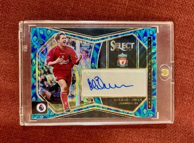 2023-24 Panini Select Premier League Michael Owen Pitchside Signatures Peacock - Image 1 of 3