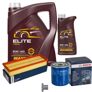 BOSCH Inspección Set 6L MANNOL ELITE 5W-40 Para Peugeot Partner Combispace 1.8 - Imagen 1 de 11