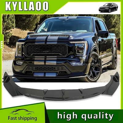 Kit de carrocería alerón labial parachoques delantero brillante para camioneta Ford F150 F-150 1975-2023 Foto 1 de 4