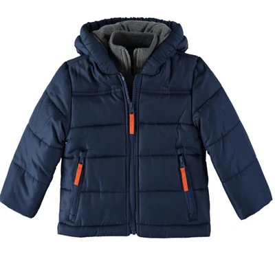 NUEVO CON ETIQUETAS SRothschild & Co Bebé Niño Abrigo Abombado con Sudadera Babero - Azul Marino Foto 1 de 3