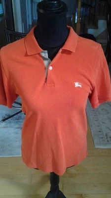BURBERRY MEN POLO T SHIRT SIZE S ORANGE COLOR - Image 1 of 4