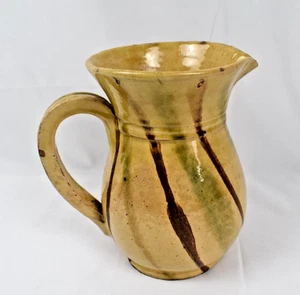 ANCIEN PICHET EN TERRE CUITE VERNISSEE VALLAURIS JASPE DEBUT XXe SIECLE - Picture 1 of 6