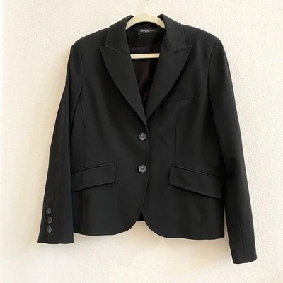 Valerie Stevens Womens Blazer Size 14 P Black Two Button Jacket Career Business - Image 1 of 4