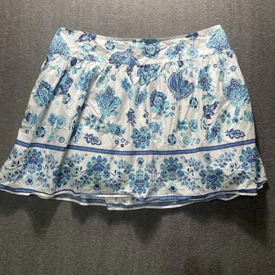Women's Fashion Bug Flare Floral Paisley Blue White Skirt Fairy Plus 28 Cottage - Image 1 of 4