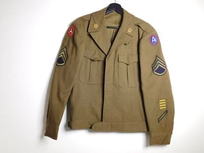 US Army Wool Jacket Infantry Field Coat Mens 36L WW2 D-Day 3rd 9th Battle Groups - Image 1 of 4