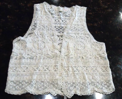 Antiguo Chaleco Hecho a Mano Alencon Encaje Jóvenes Niños Crochet Talla 10 Algodón De Colección Foto 1 de 4