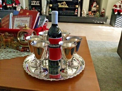 Juego De Colección De Seis - 6" x 3 3/4" William Adams Vajilla De Vino Chapada En Plata Foto 1 de 4