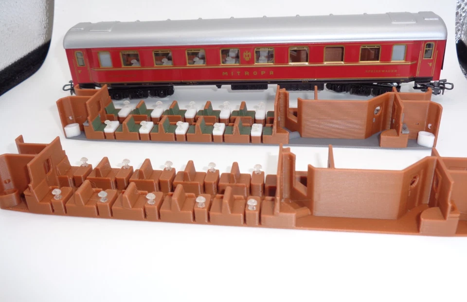 MAUSIS 3D DRUCK Primex H0 4196 - Speisewagen Inneneinrichtung. Mehrfarbig. 3D Druck.